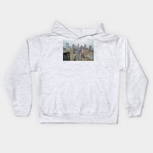 Seattle Skyline circa 2010 Kids Hoodie by bobmeyers